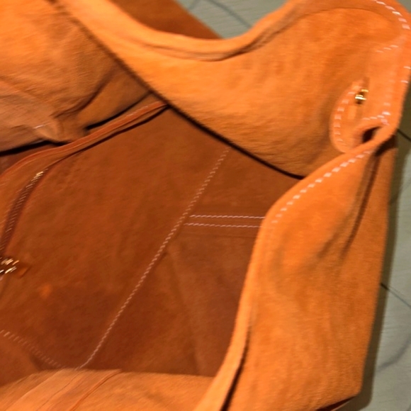 Italian orange suede hobo bag - Picture 10 of 16